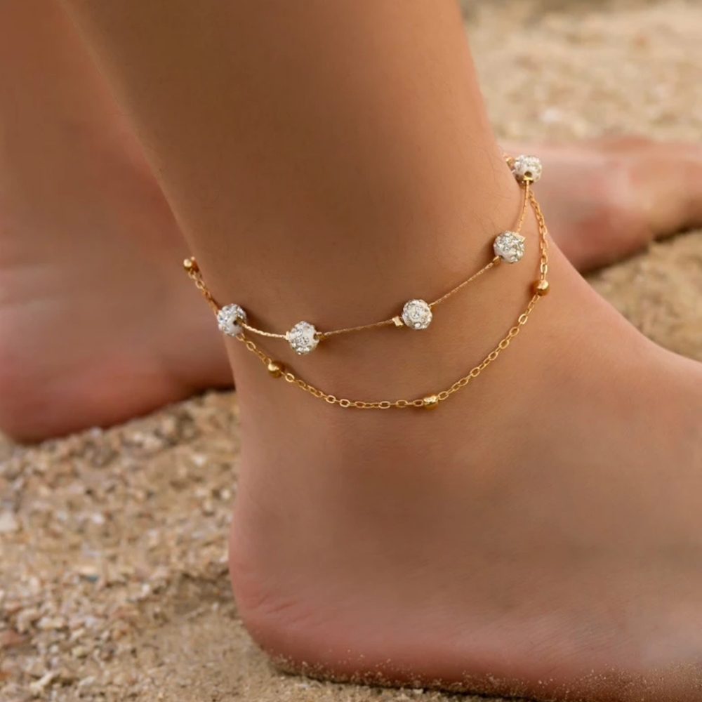 2 pcs summer beach anklet